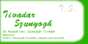 tivadar szunyogh business card